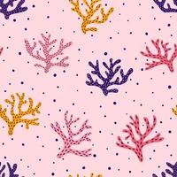 Cute seamless tropical pattern with corals. vector