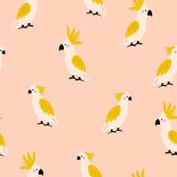 Hawaiian trendy seamless pattern with cockatoo. vector