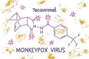 Tecovirimat, chemical skeletal formula. Vaccine. vector