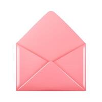 Realistic blank opened envelope in 3D style isolated on white background. vector