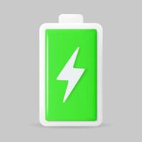 Battery full charge indicator in 3D style. Phone battery high level. illustration vector