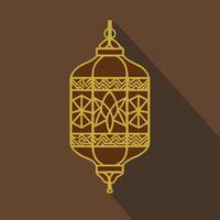 Islamic traditional lantern. Eid mubarak holiday illumination items. vector