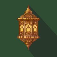 Islamic traditional lantern. Eid mubarak holiday illumination items. vector