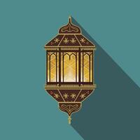 Islamic traditional lantern. Eid mubarak holiday illumination items. vector