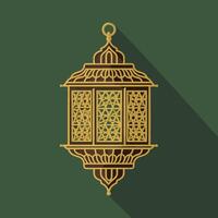 Islamic traditional lantern. Eid mubarak holiday illumination items. vector