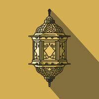 Islamic traditional lantern. Eid mubarak holiday illumination items. vector