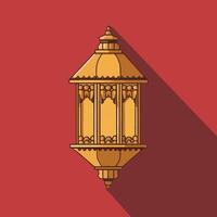 Islamic traditional lantern. Eid mubarak holiday illumination items. vector