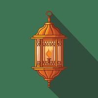 Islamic traditional lantern. Eid mubarak holiday illumination items. vector