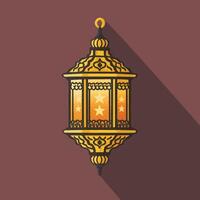 Islamic traditional lantern. Eid mubarak holiday illumination items. vector