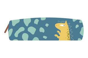 Cute school pencil case with a dragon. Isolated illustration for your design. vector