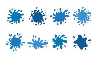 Water drops and splash silhouette collection in simple doodle style. Set different liquid shapes and silhouette. vector