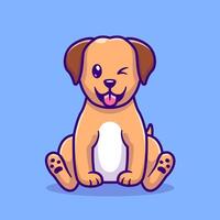 lindo perro sentado dibujos animados vector