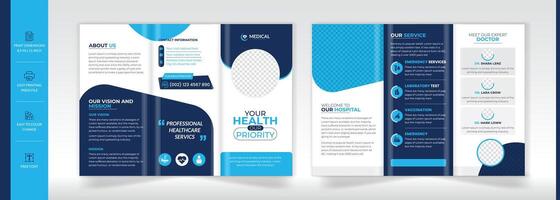 Medical annual trifold brochure design vector
