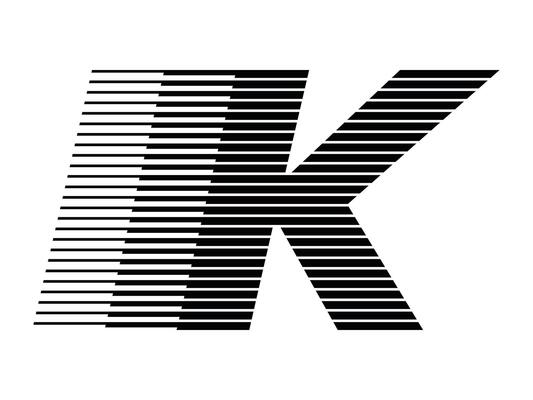 K Alphabet Logo Line Speed Abstract Optical Illusion Stripe Halftone Symbol Icon Illustration
