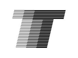 T Alphabet Logo Line Speed Abstract Optical Illusion Stripe Halftone Symbol Icon Illustration vector