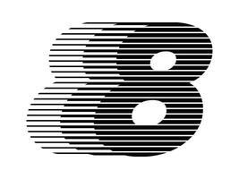 8 Number Speed Line Abstract Optical Illusion Stripe Halftone Symbol Icon Illustration vector