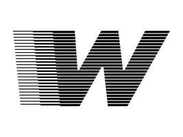 W Alphabet Logo Line Speed Abstract Optical Illusion Stripe Halftone Symbol Icon Illustration vector