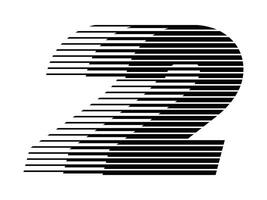 2 número velocidad línea resumen óptico espejismo raya trama de semitonos símbolo icono ilustración vector