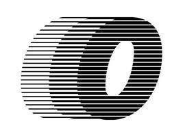 0 Zero Number Speed Line Abstract Optical Illusion Stripe Halftone Symbol Icon Illustration vector