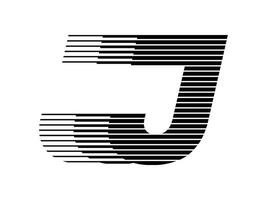 J Alphabet Logo Line Speed Abstract Optical Illusion Stripe Halftone Symbol Icon Illustration vector