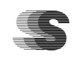 S Alphabet Logo Line Speed Abstract Optical Illusion Stripe Halftone Symbol Icon Illustration vector