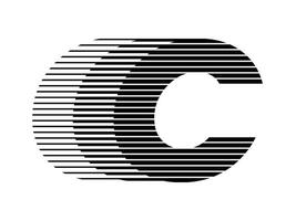 C Alphabet Logo Line Speed Abstract Optical Illusion Stripe Halftone Symbol Icon Illustration vector