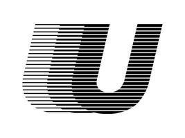 U Alphabet Logo Line Speed Abstract Optical Illusion Stripe Halftone Symbol Icon Illustration vector