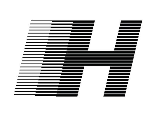 H Alphabet Logo Line Speed Abstract Optical Illusion Stripe Halftone Symbol Icon Illustration