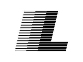 L Alphabet Logo Line Speed Abstract Optical Illusion Stripe Halftone Symbol Icon Illustration vector