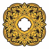 Isolated borders or frames ornament. Ornamental elements for your designs. Black and gold colors. Floral carving decoration for postcards or invitations for social media. vector