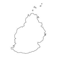 Mauritius map on white background vector