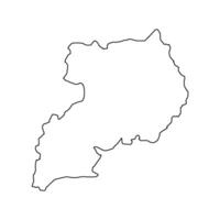 Uganda map on white background vector