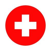 Round medical cross on white background vector