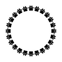 Dog paw frame on white background vector