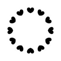 Heart circle monogram on white background vector