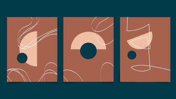 Hand-drawn flat design boho wall Art Abstract vector