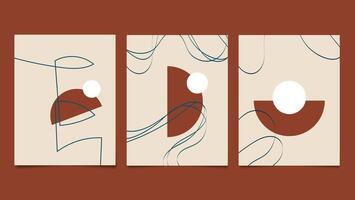 Hand-drawn flat design boho wall Art Abstract vector
