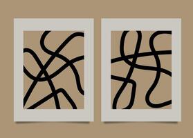 Hand-drawn flat design boho wall Art Abstract vector