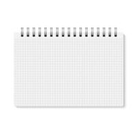 white realistic closed spiral bound notebook. vector