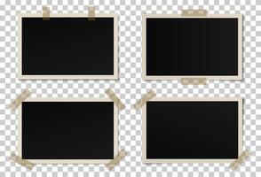 Set of black photo frames vector