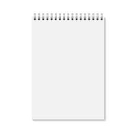 Vertical blank copybook with silver spiral vector