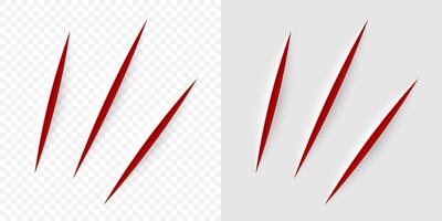 Realistic red cut with a office knife vector