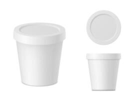 realistic white cream container with cap vector