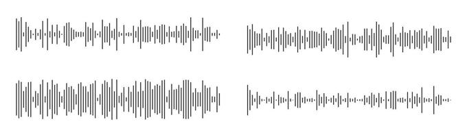 Equalizer interface. Set of voice message template. Audio chat speech. Music sound wave icon. Elements for mobile messenger, podcast online radio interface, music player or app. Waveform patterns. vector