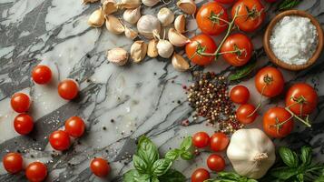 Counter Displaying Variety of Vegetables photo