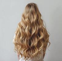 Woman With Long Blonde Hair Seen From Behind photo