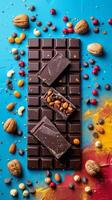 A Table Covered With Chocolate and Nuts photo