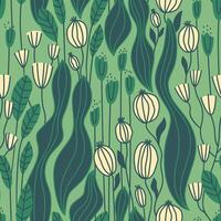 Seamless pattern with plants for women's fabrics and stationery vector