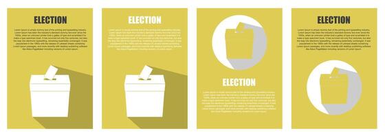 Election vote box flat design poster set vector