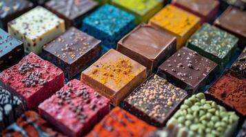 Assorted Colored Chocolates Close Up photo